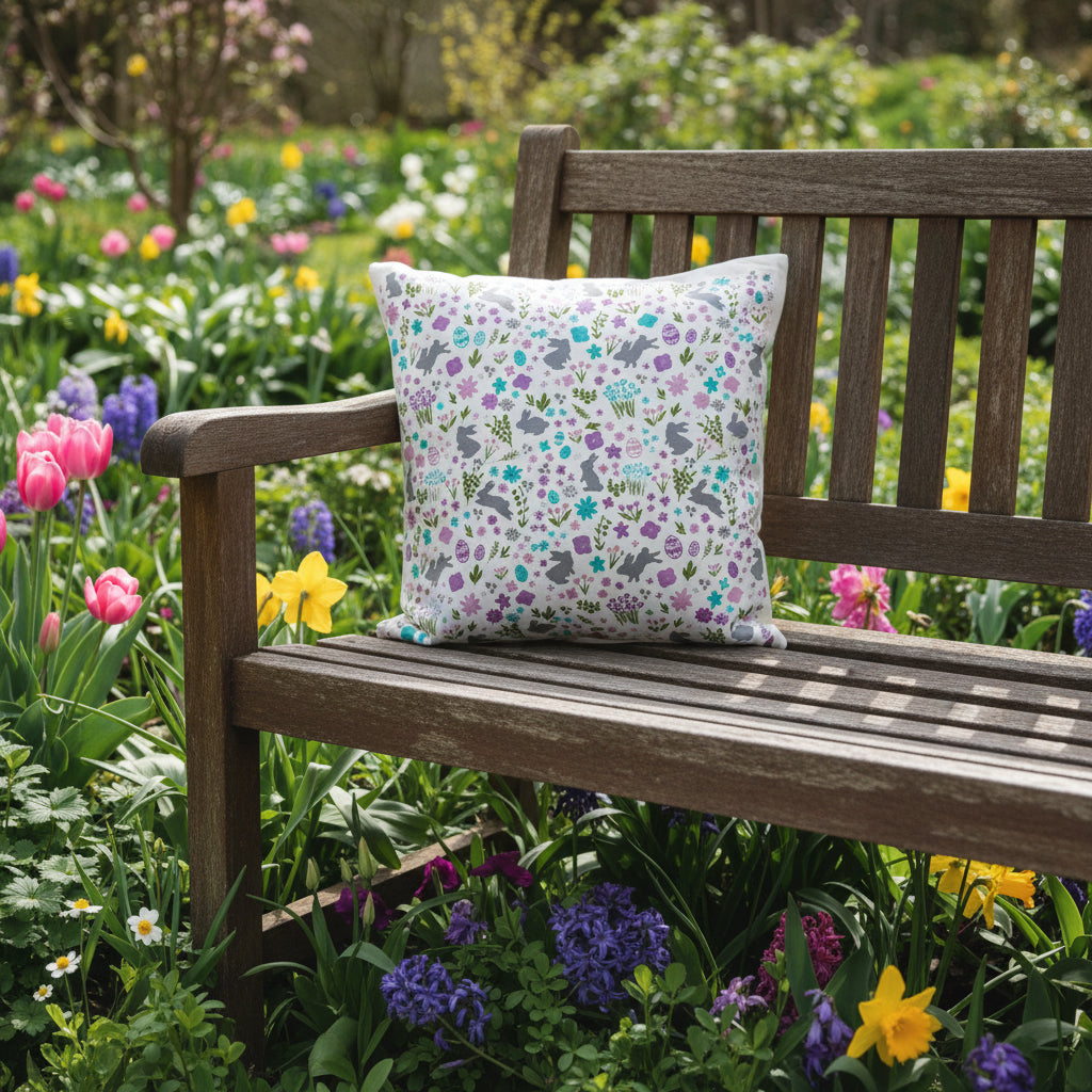 Spring Bunnies Pattern Pillow