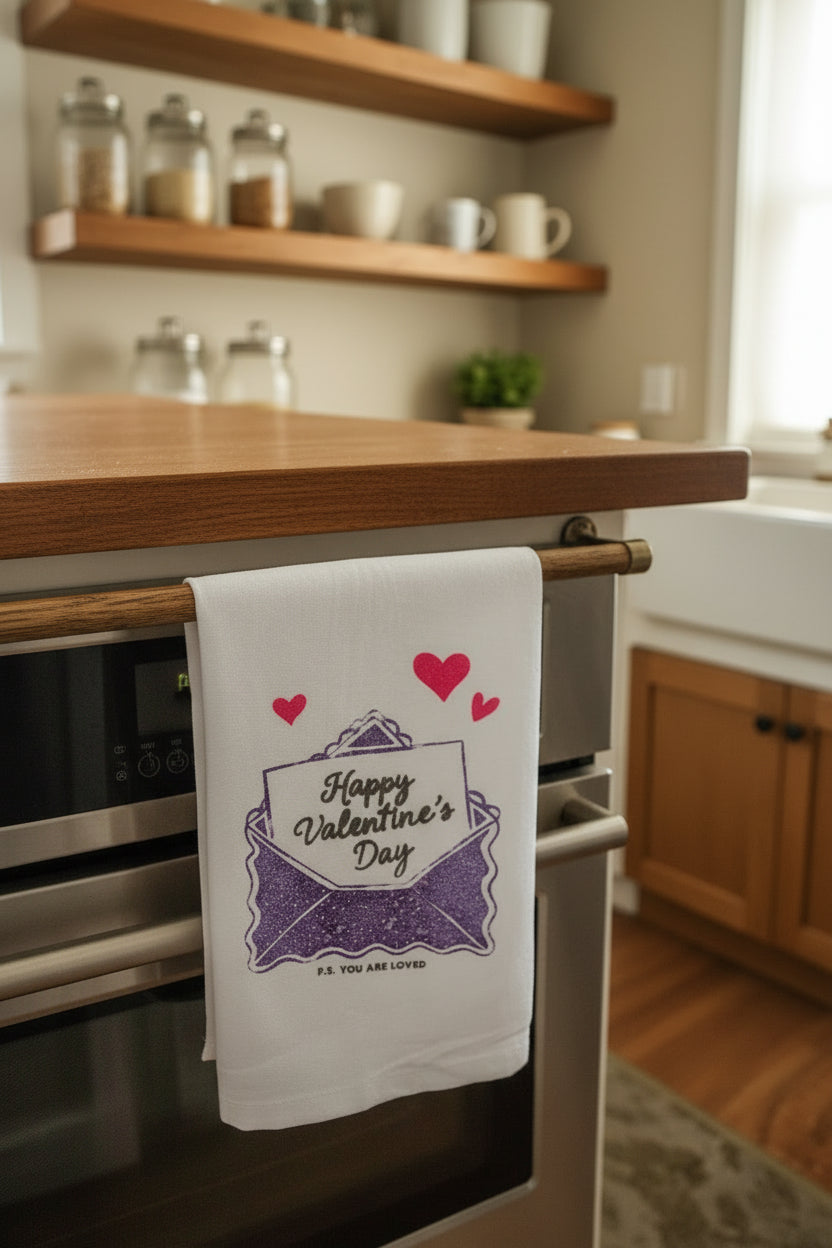 Valentine's Day Tea Towel