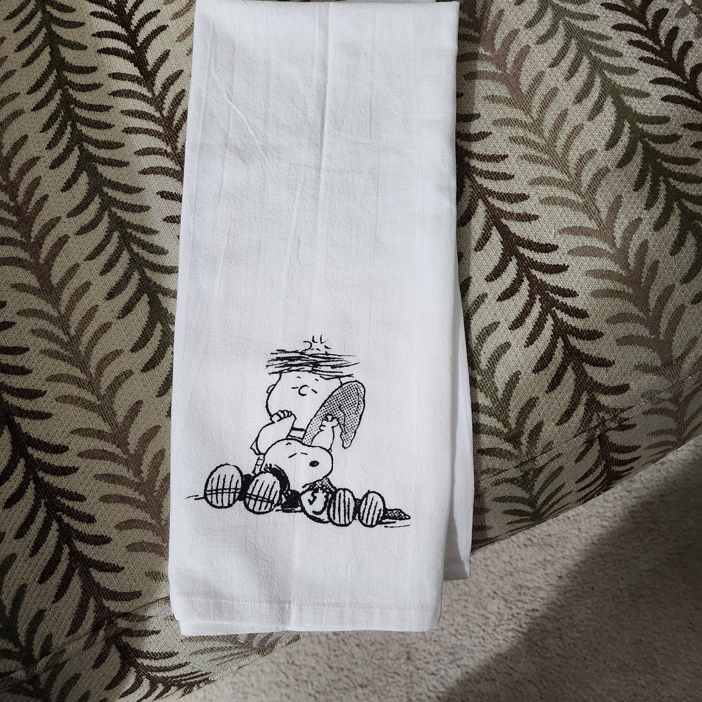 Linus and Snoopy Tea Towel