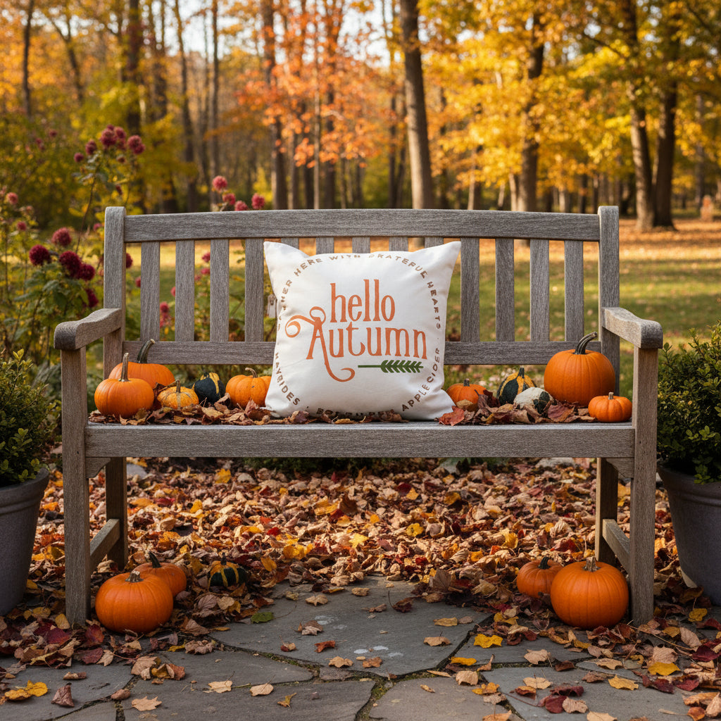 Hello Autumn Canvas Pillow