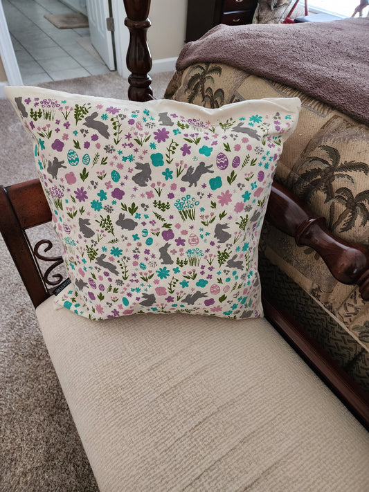 Spring Bunnies Pattern Pillow