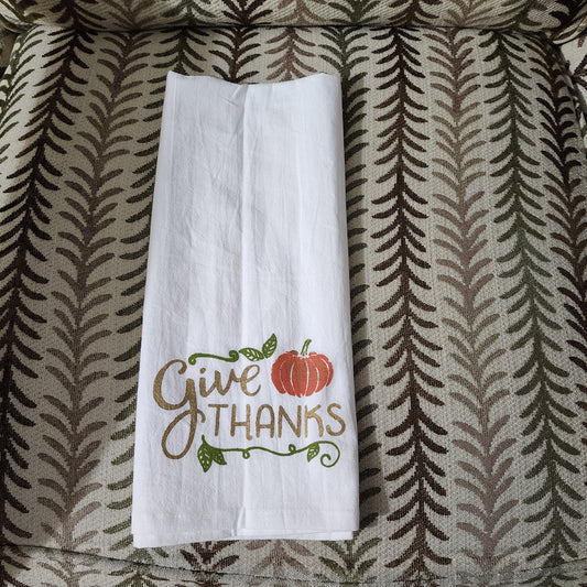Give Thanks Tea Towel