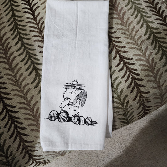 Linus and Snoopy Tea Towel