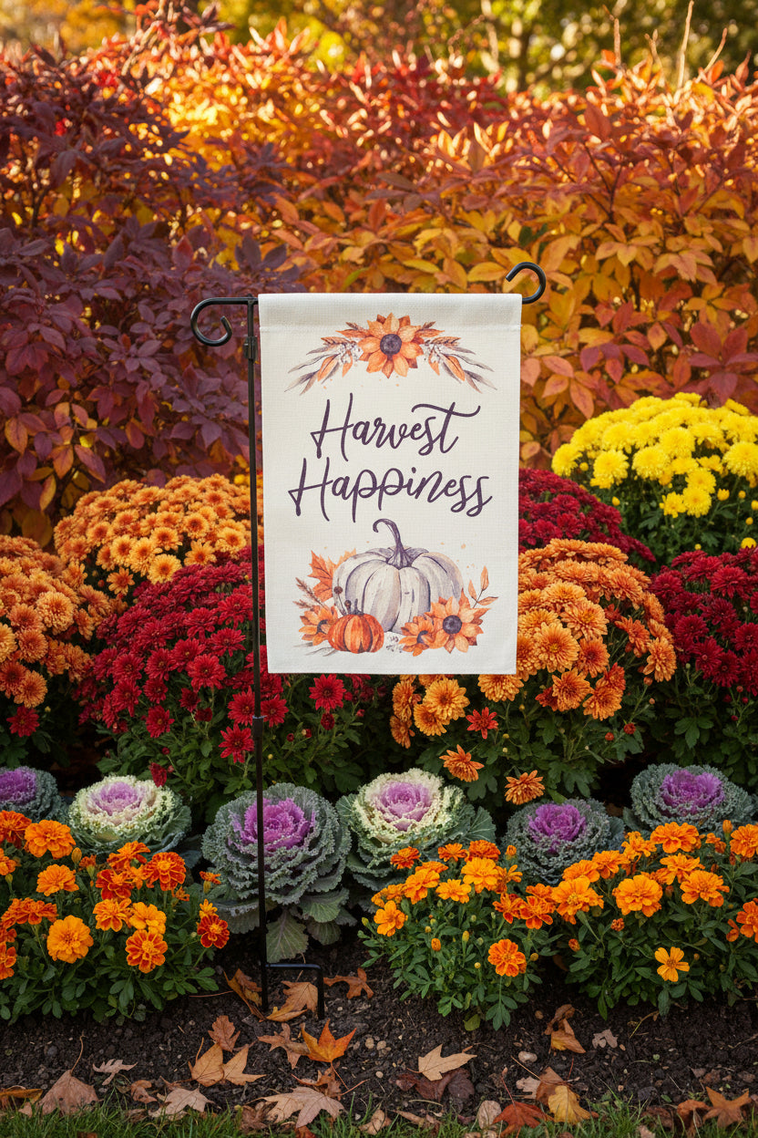 Harvest Happiness Garden Flag